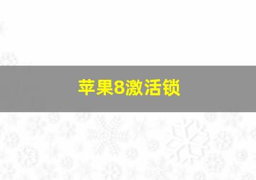 苹果8激活锁