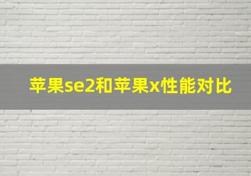 苹果se2和苹果x性能对比