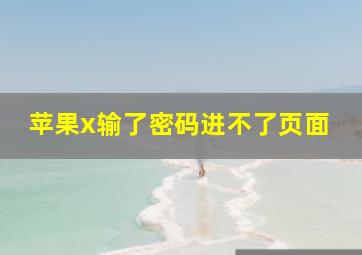 苹果x输了密码进不了页面