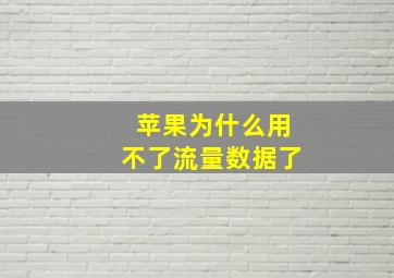 苹果为什么用不了流量数据了