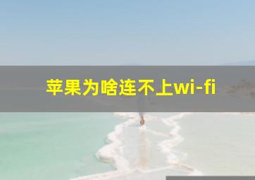 苹果为啥连不上wi-fi