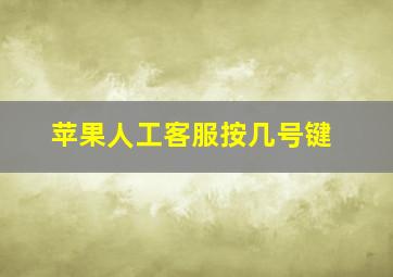 苹果人工客服按几号键