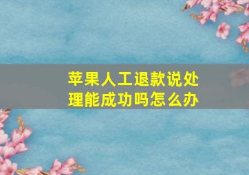 苹果人工退款说处理能成功吗怎么办