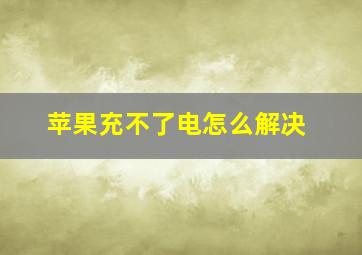 苹果充不了电怎么解决