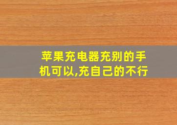 苹果充电器充别的手机可以,充自己的不行