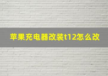 苹果充电器改装t12怎么改