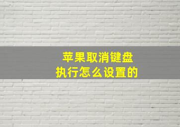 苹果取消键盘执行怎么设置的