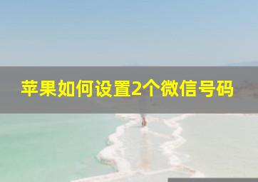 苹果如何设置2个微信号码