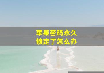 苹果密码永久锁定了怎么办