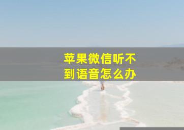 苹果微信听不到语音怎么办