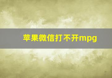 苹果微信打不开mpg