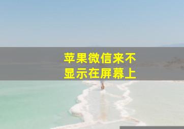 苹果微信来不显示在屏幕上