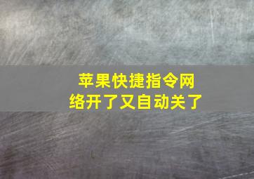 苹果快捷指令网络开了又自动关了