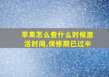 苹果怎么查什么时候激活时间,保修期已过半