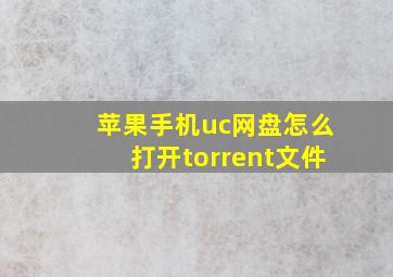 苹果手机uc网盘怎么打开torrent文件