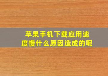 苹果手机下载应用速度慢什么原因造成的呢