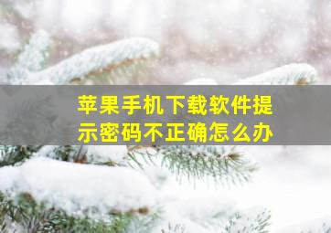 苹果手机下载软件提示密码不正确怎么办