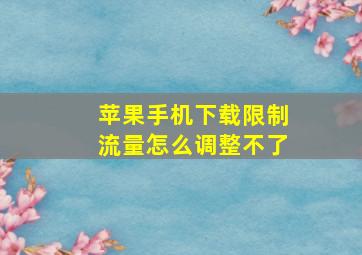 苹果手机下载限制流量怎么调整不了