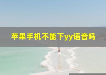 苹果手机不能下yy语音吗