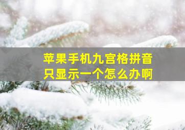 苹果手机九宫格拼音只显示一个怎么办啊