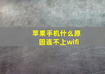 苹果手机什么原因连不上wifi