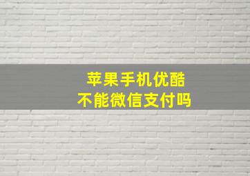 苹果手机优酷不能微信支付吗