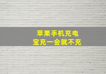 苹果手机充电宝充一会就不充