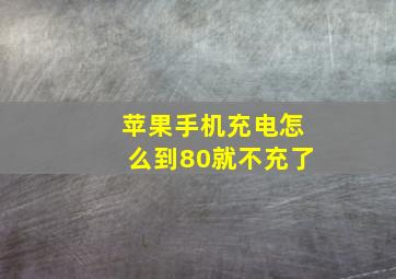 苹果手机充电怎么到80就不充了