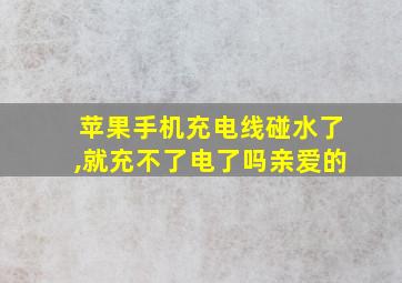 苹果手机充电线碰水了,就充不了电了吗亲爱的