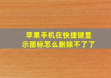 苹果手机在快捷键显示图标怎么删除不了了