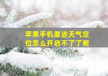 苹果手机墨迹天气定位怎么开启不了了呢