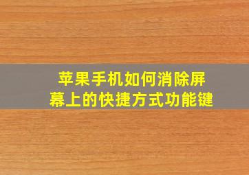 苹果手机如何消除屏幕上的快捷方式功能键