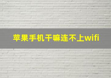 苹果手机干嘛连不上wifi