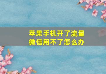 苹果手机开了流量微信用不了怎么办