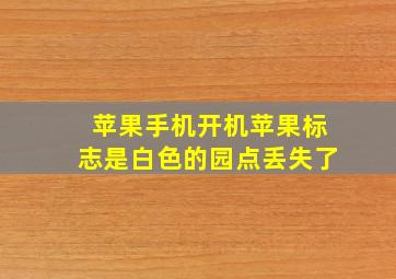 苹果手机开机苹果标志是白色的园点丢失了