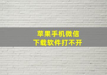 苹果手机微信下载软件打不开