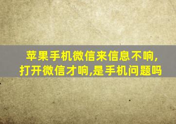 苹果手机微信来信息不响,打开微信才响,是手机问题吗