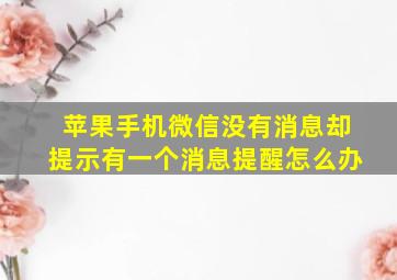 苹果手机微信没有消息却提示有一个消息提醒怎么办