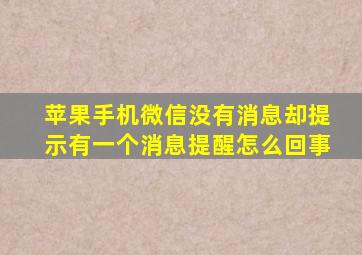 苹果手机微信没有消息却提示有一个消息提醒怎么回事