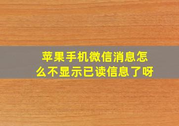 苹果手机微信消息怎么不显示已读信息了呀