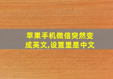 苹果手机微信突然变成英文,设置里是中文