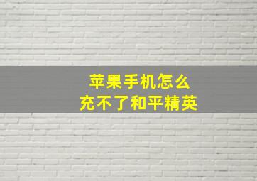 苹果手机怎么充不了和平精英