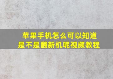 苹果手机怎么可以知道是不是翻新机呢视频教程