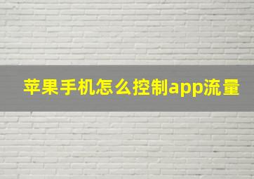 苹果手机怎么控制app流量