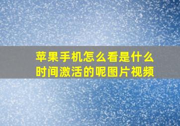 苹果手机怎么看是什么时间激活的呢图片视频