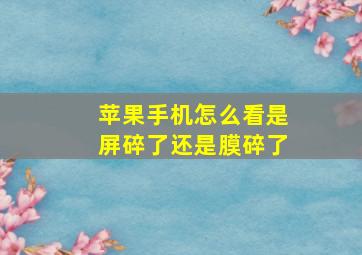 苹果手机怎么看是屏碎了还是膜碎了