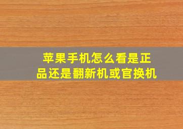 苹果手机怎么看是正品还是翻新机或官换机