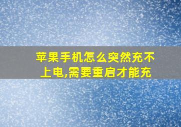 苹果手机怎么突然充不上电,需要重启才能充