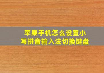 苹果手机怎么设置小写拼音输入法切换键盘