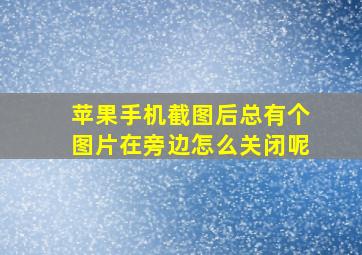 苹果手机截图后总有个图片在旁边怎么关闭呢